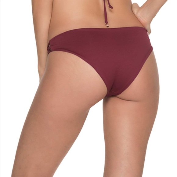 NWT FISHBONE MERLOT STRING SIDE BOTTOM BY MALAI - Picture 3 of 4